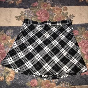 Tillys Plaid Mini Black and White Skirt